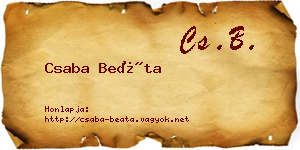 Csaba Beáta névjegykártya