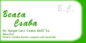 beata csaba business card